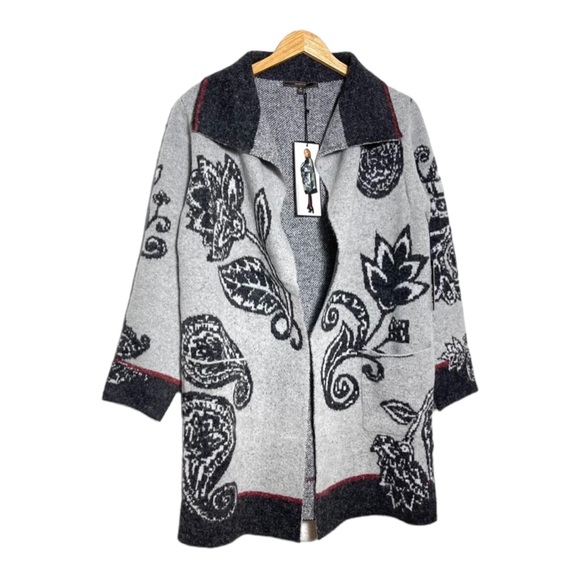 MAX SPORT Gray Multi Oversized Cardigan Sweater M NWT - Picture 3 of 8